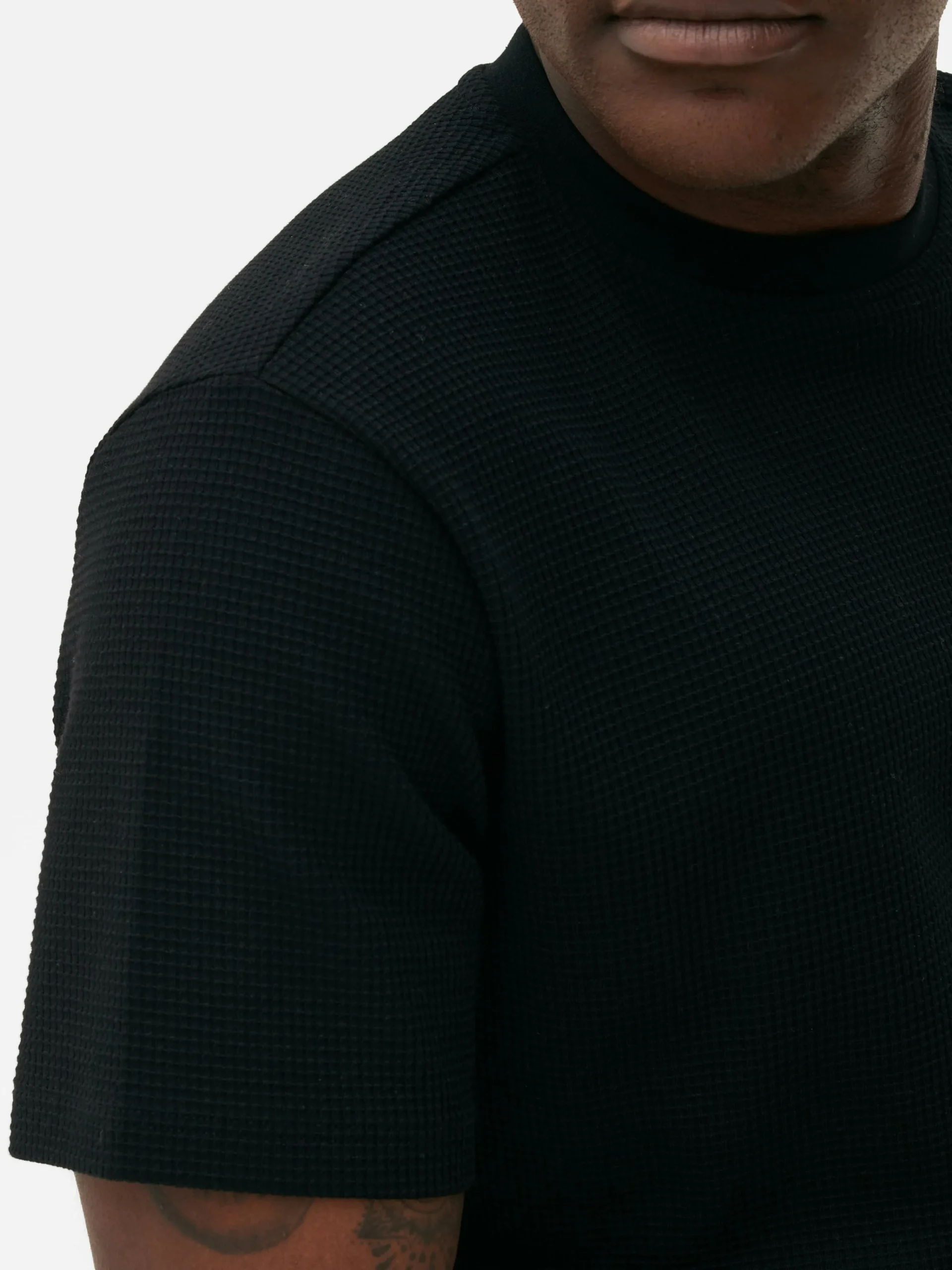 Crew Neck Waffle T-Shirt|Primark Hot