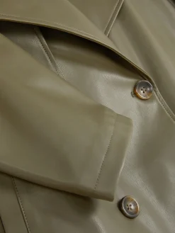 Cropped Faux Leather Trench Coat|Primark Hot