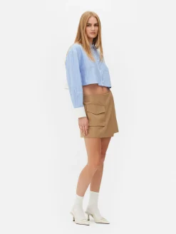 Cropped Striped Shirt|Primark New