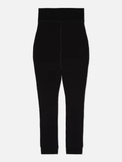 Cropped Velvet Plush Lined Leggings|Primark Outlet