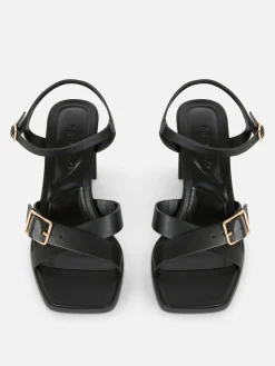 Cross Strap Heeled Sandals|Primark Online