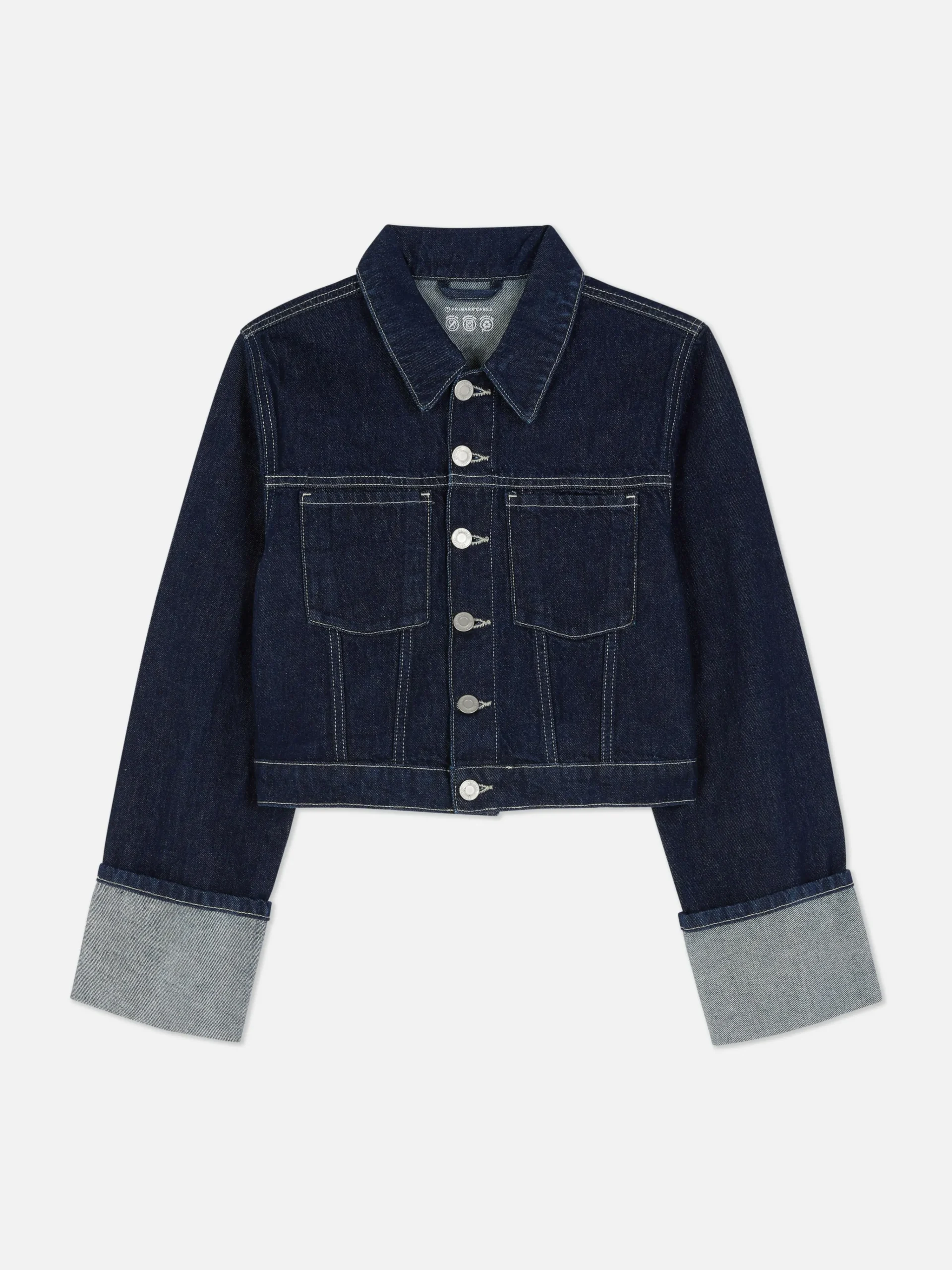 Cuffed Paneled Denim Jacket|Primark Outlet