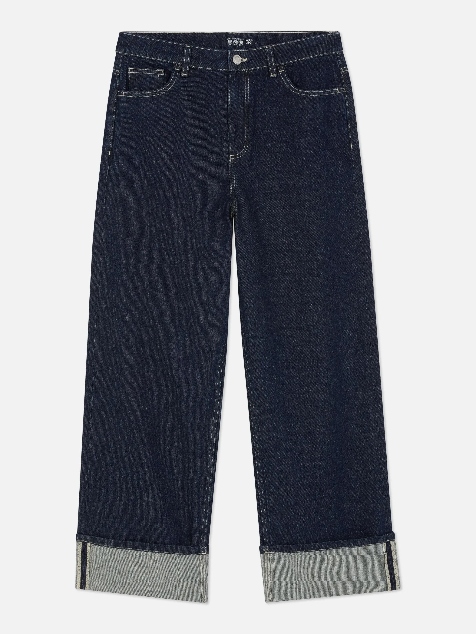Cuffed Wide Leg Jeans|Primark Outlet