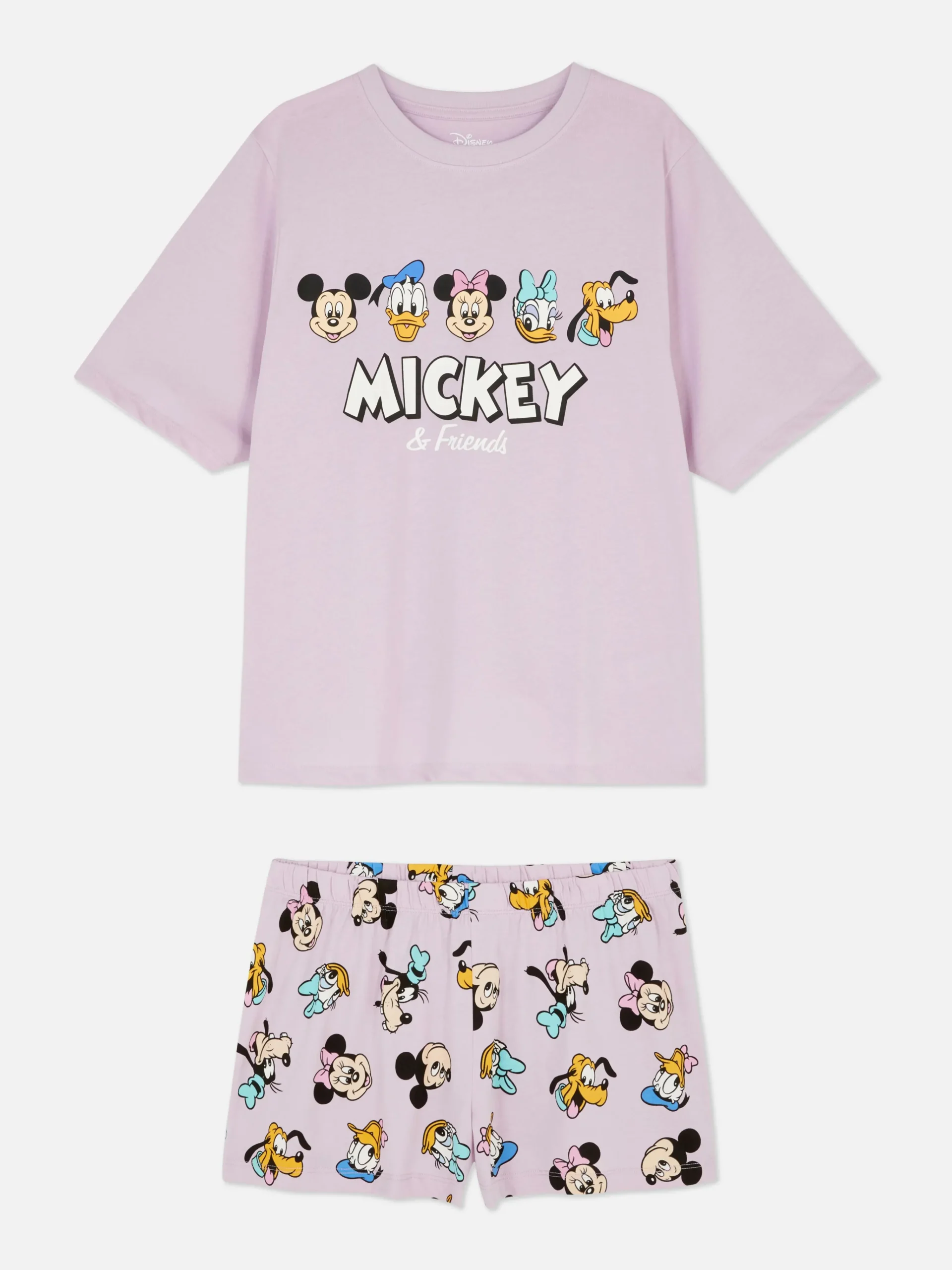 Disney’s Mickey Mouse And Friends T-shirt And Shorts Pajamas|Primark Clearance