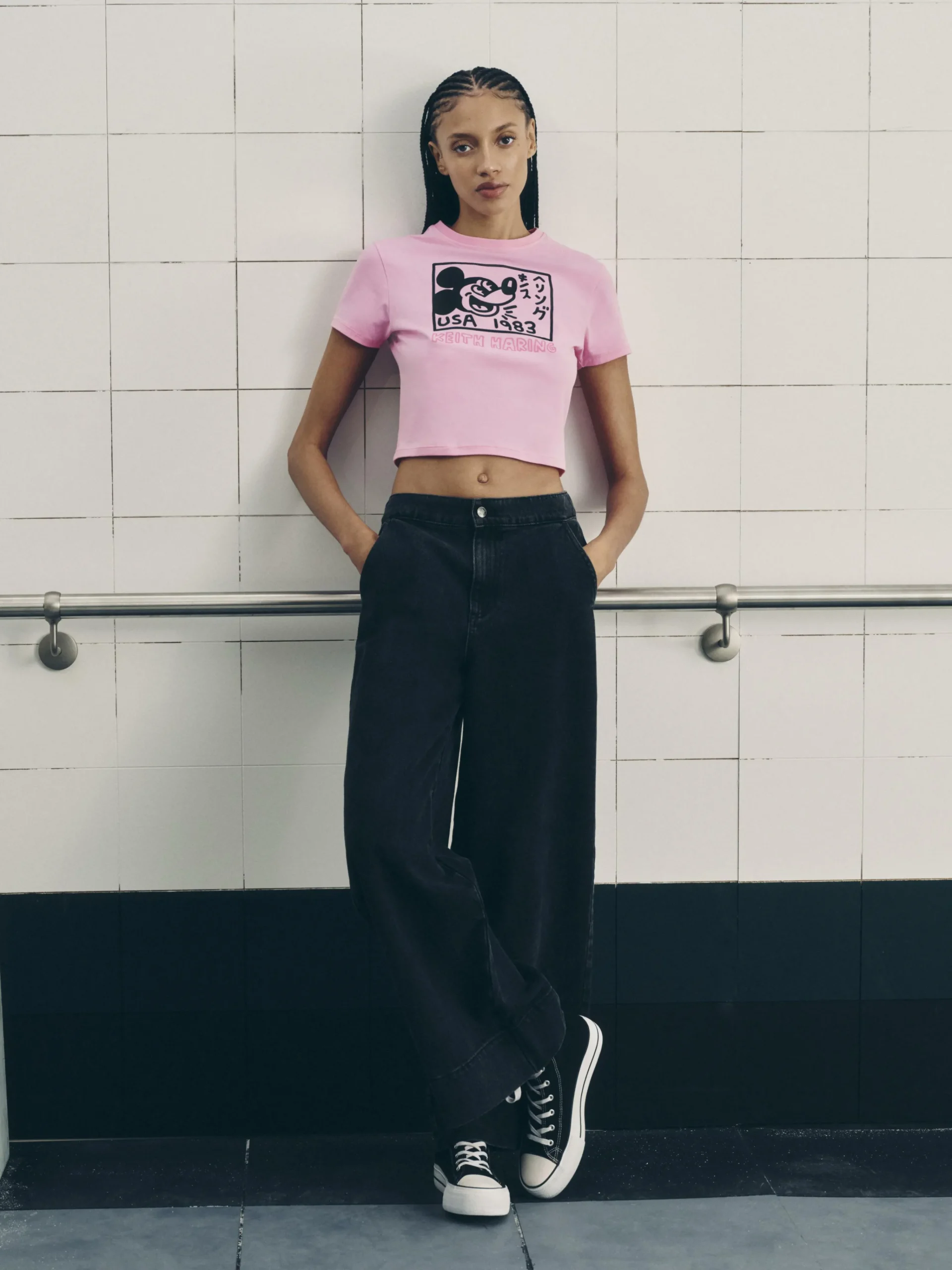 Disney’s Mickey Mouse X Keith Haring Cropped T-Shirt|Primark Sale