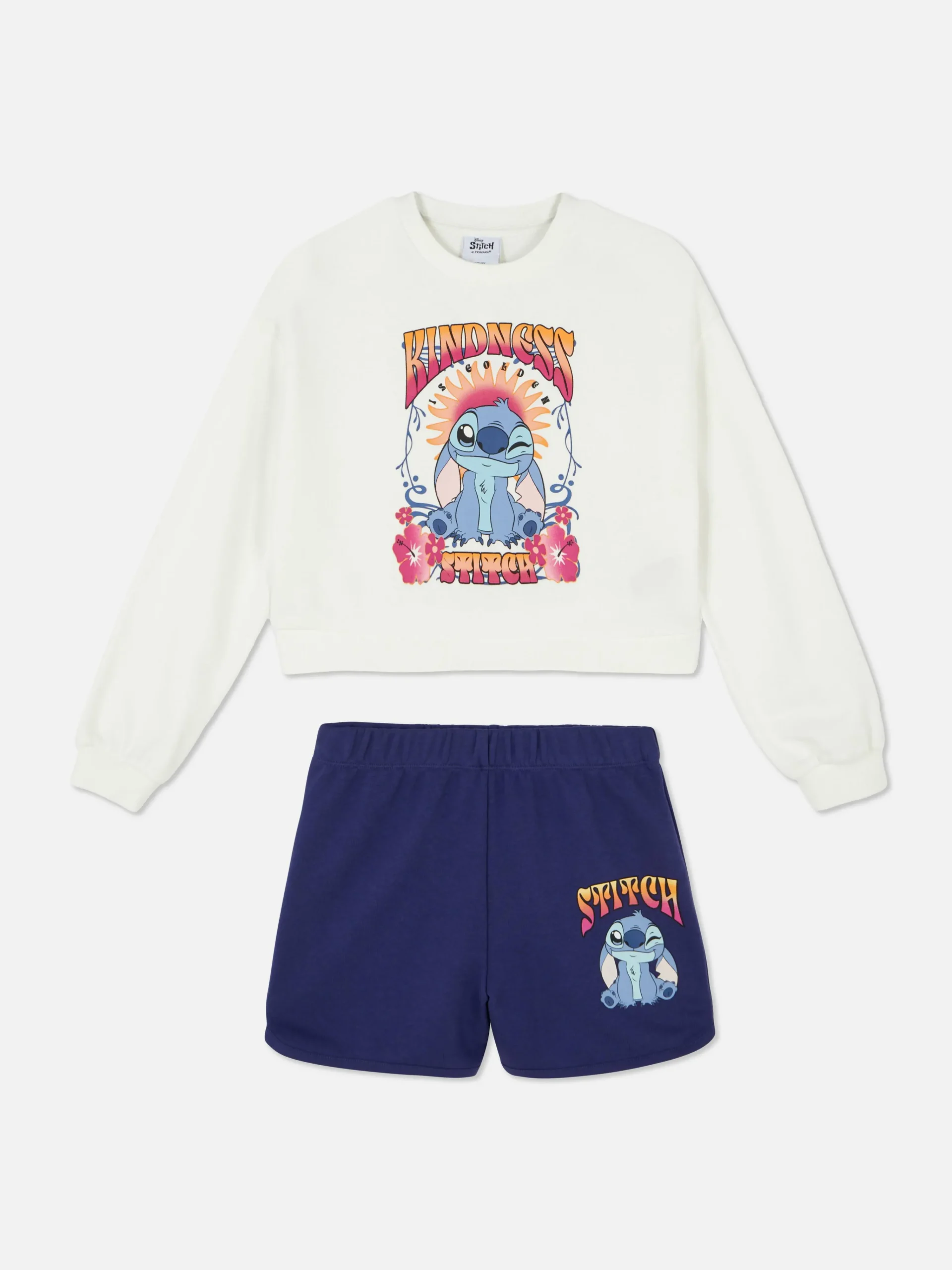 Disney’s Stitch Sweatshirt And Shorts Set|Primark Clearance