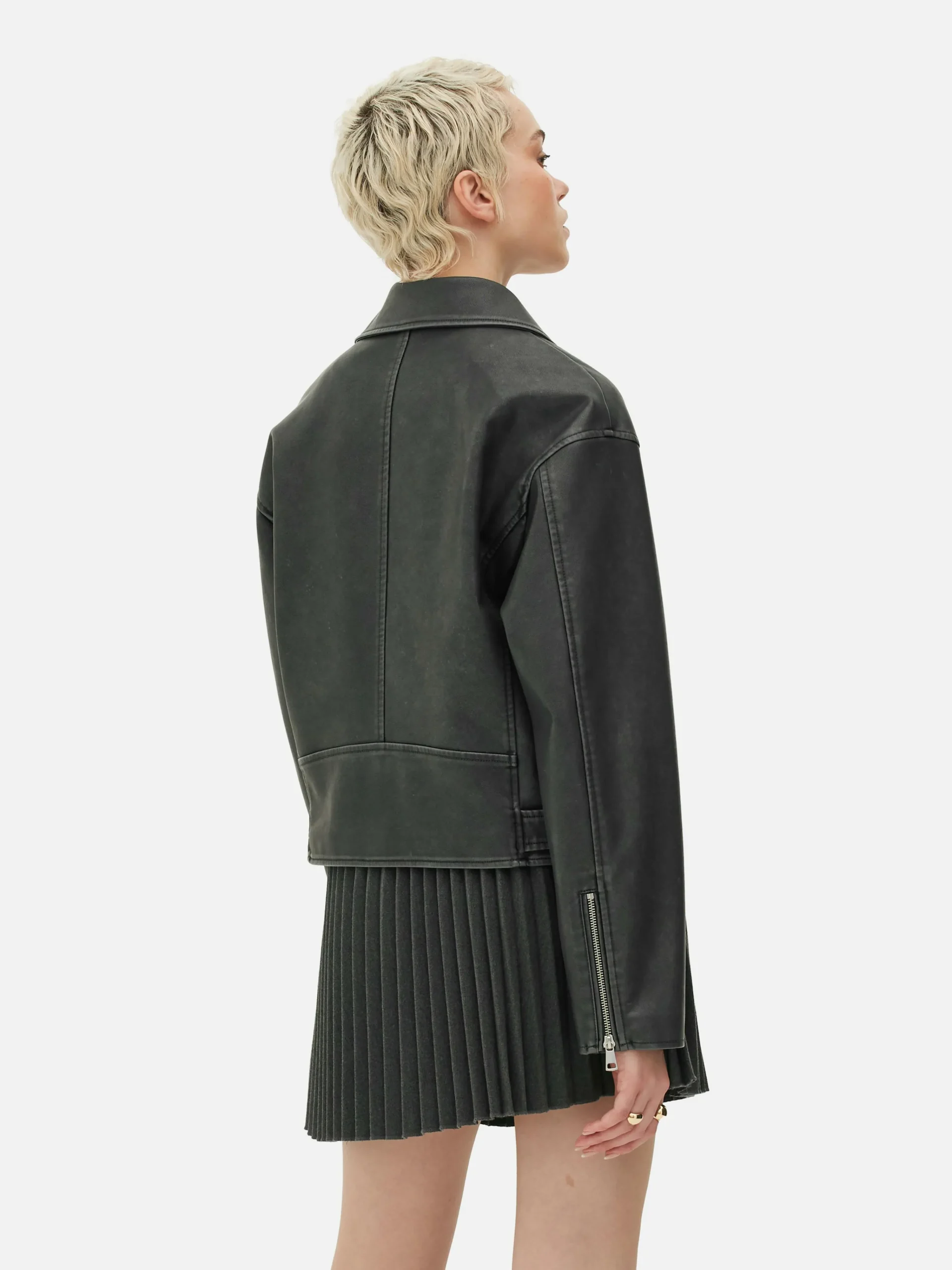 Distressed Faux Leather Biker Jacket|Primark Sale
