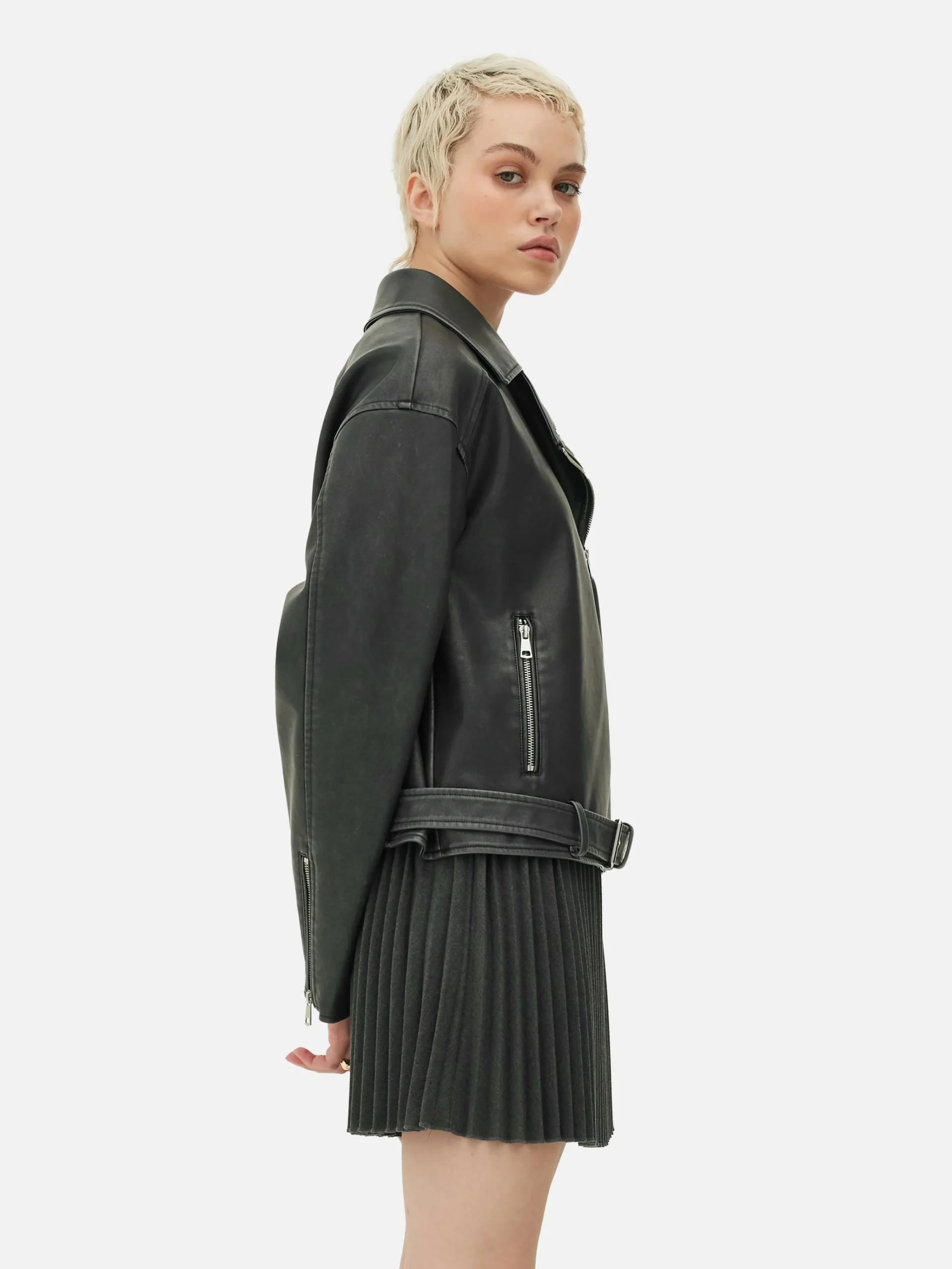 Distressed Faux Leather Biker Jacket|Primark Sale