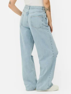 Distressed Wide Leg Jeans|Primark Clearance