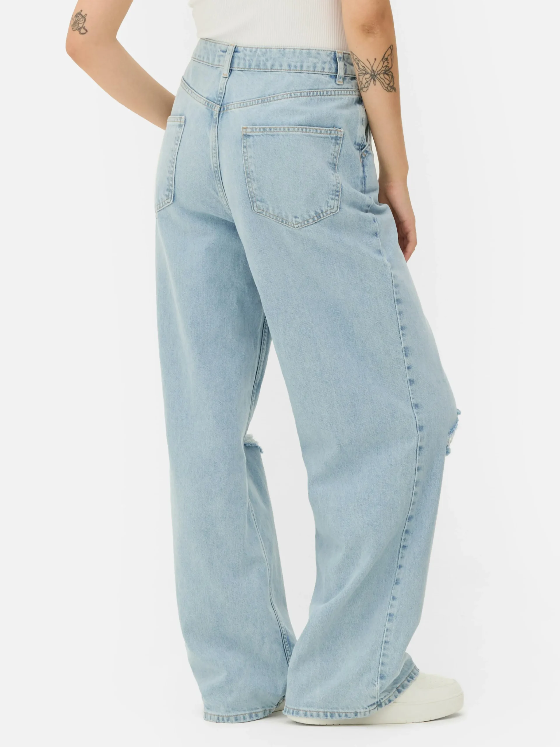 Distressed Wide Leg Jeans|Primark Clearance