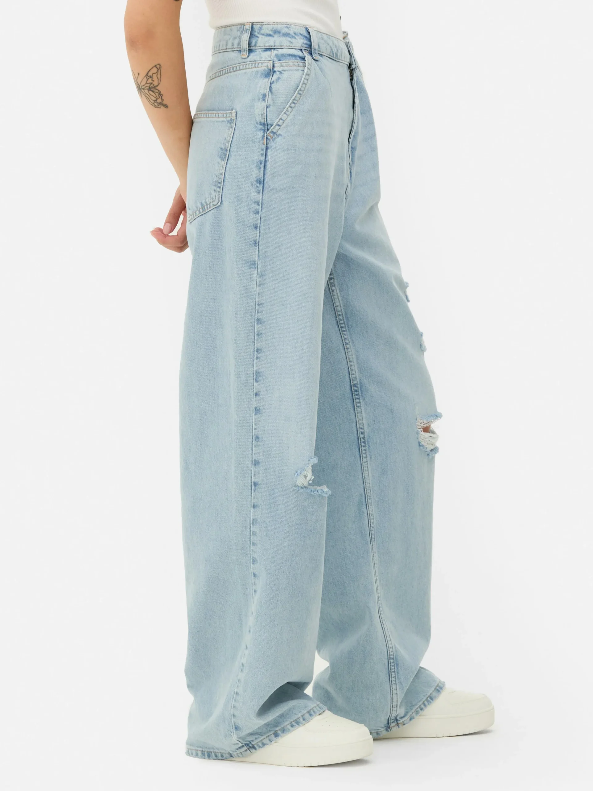 Distressed Wide Leg Jeans|Primark Clearance