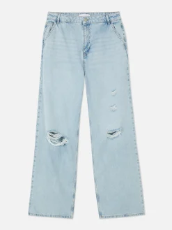 Distressed Wide Leg Jeans|Primark Clearance