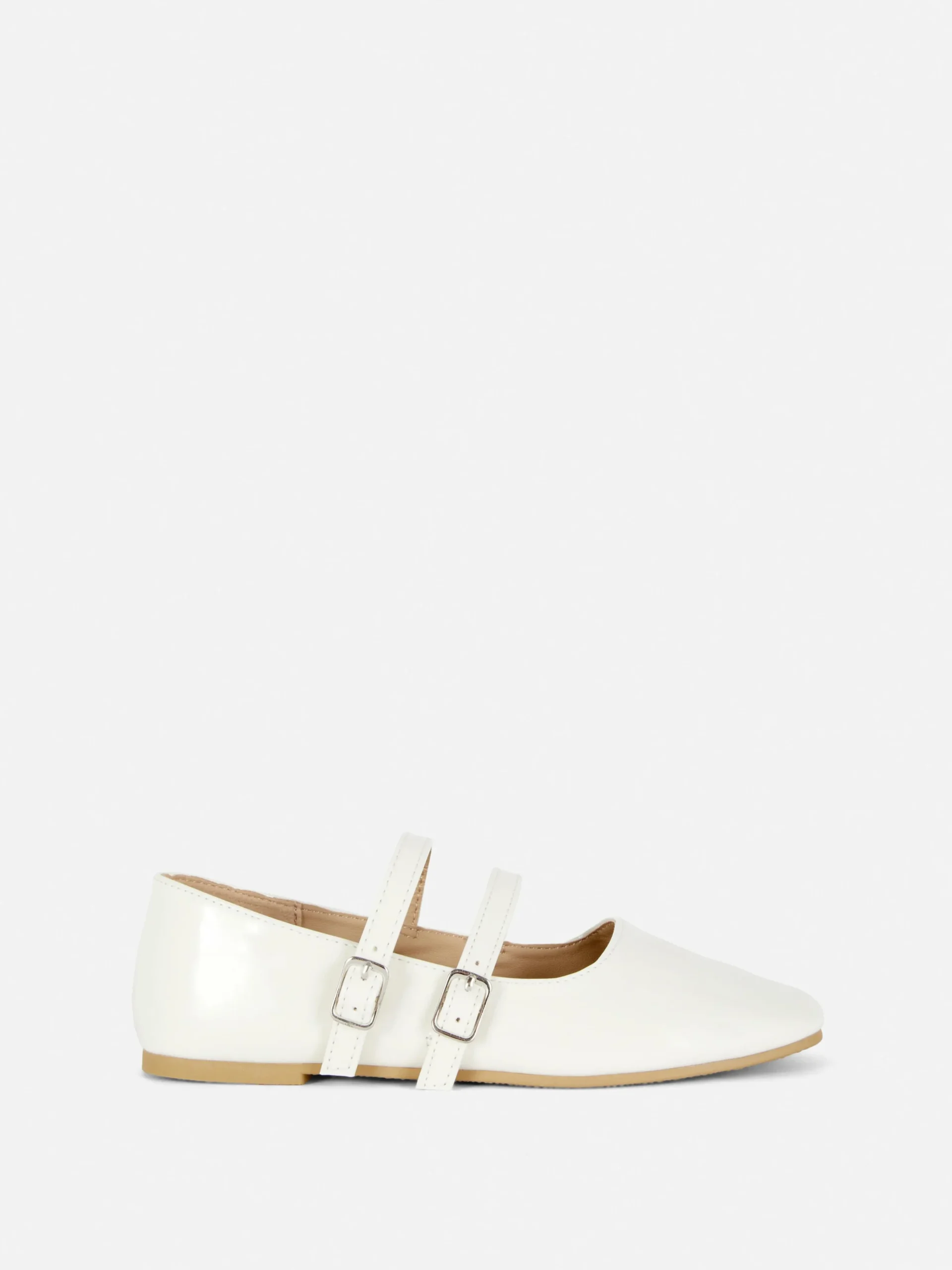 Double Buckle Strap Ballet Flats|Primark