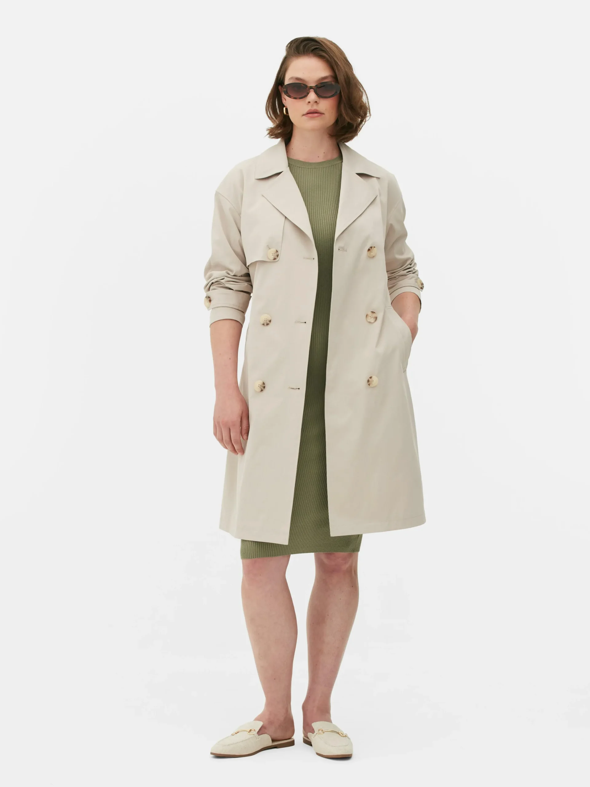 Double-Breasted Belted Trench|Primark Discount