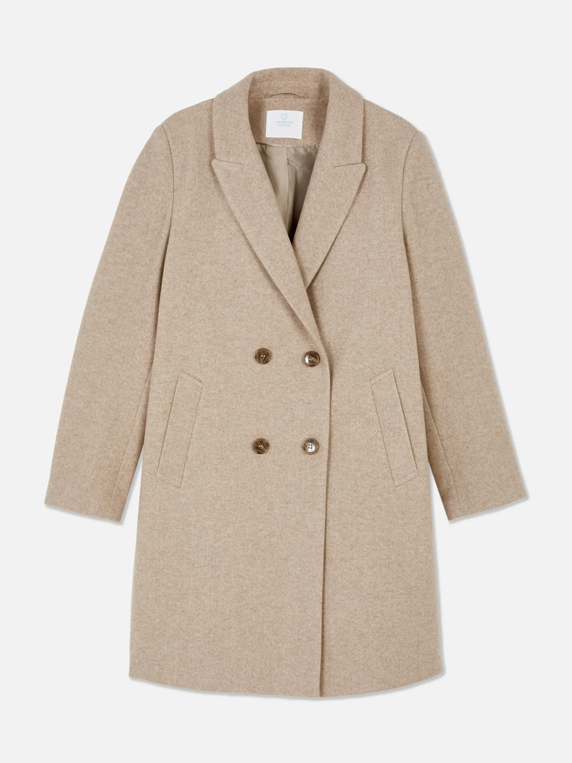 Double-Breasted Twill Coat|Primark Sale