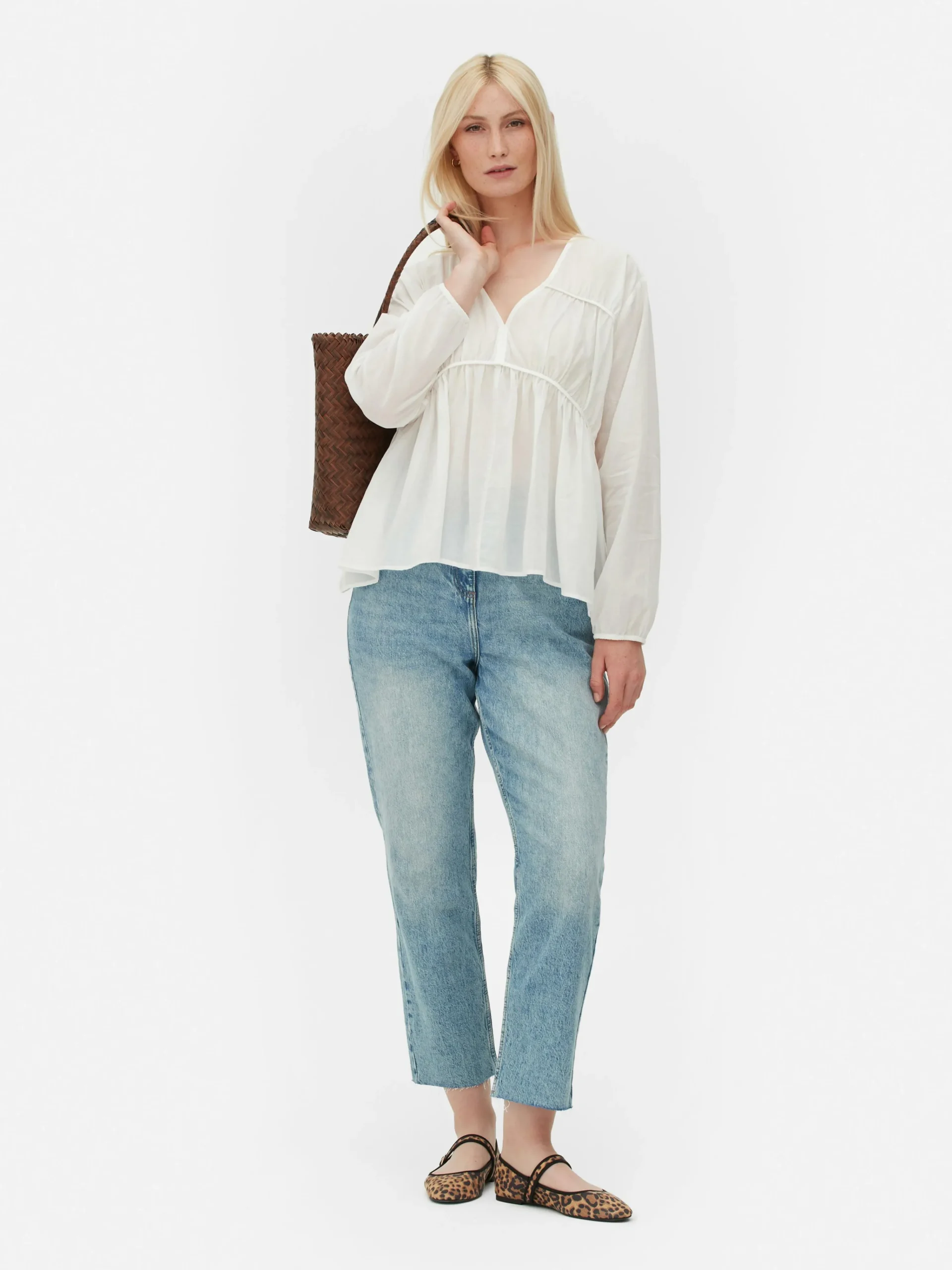Draped Voile Smock Blouse|Primark Hot