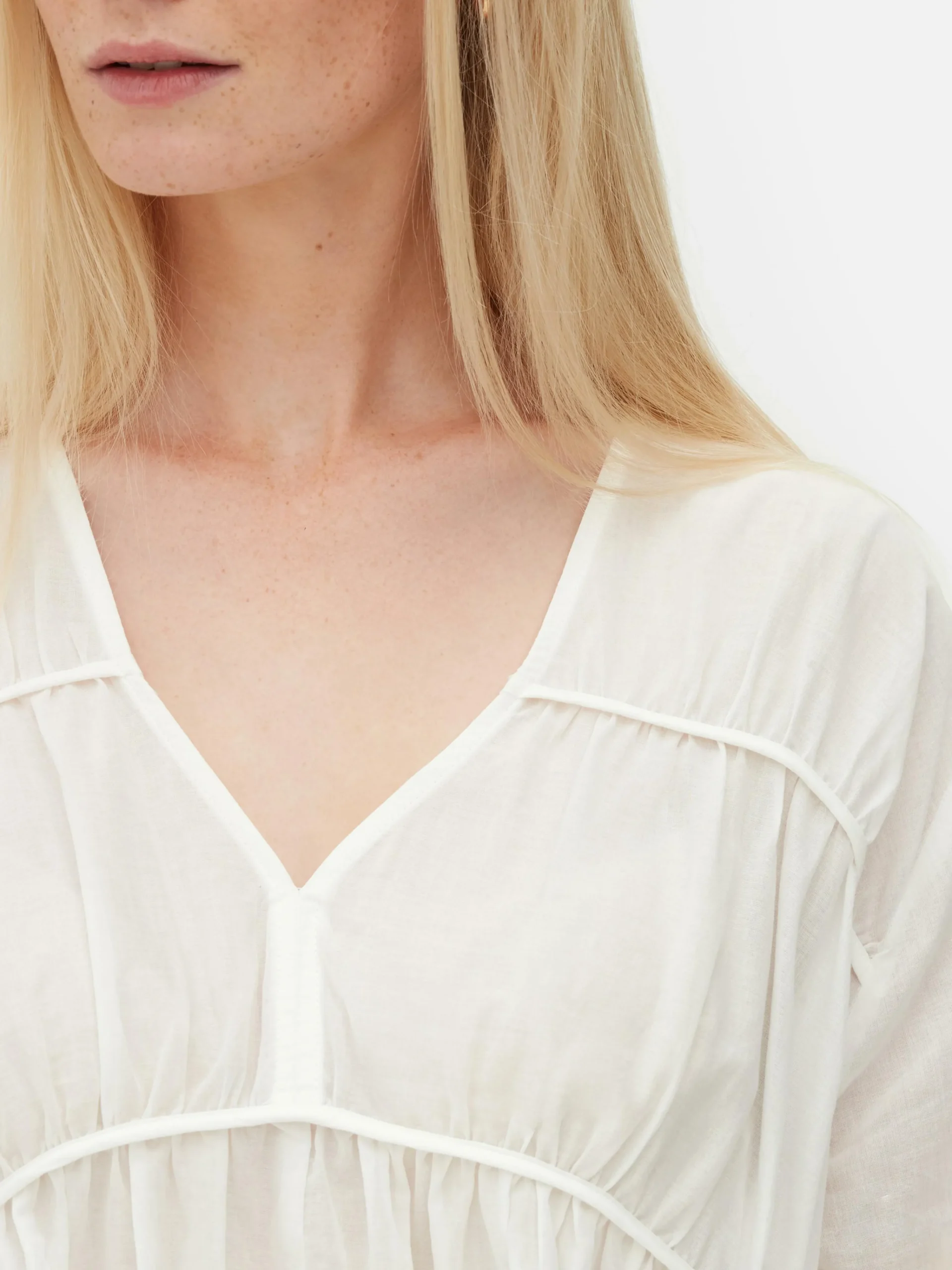 Draped Voile Smock Blouse|Primark Hot
