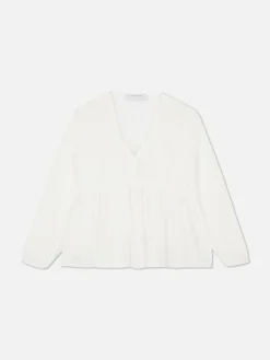 Draped Voile Smock Blouse|Primark Hot