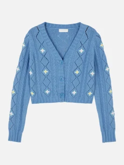 Embroidered V-Neck Cardigan|Primark Outlet