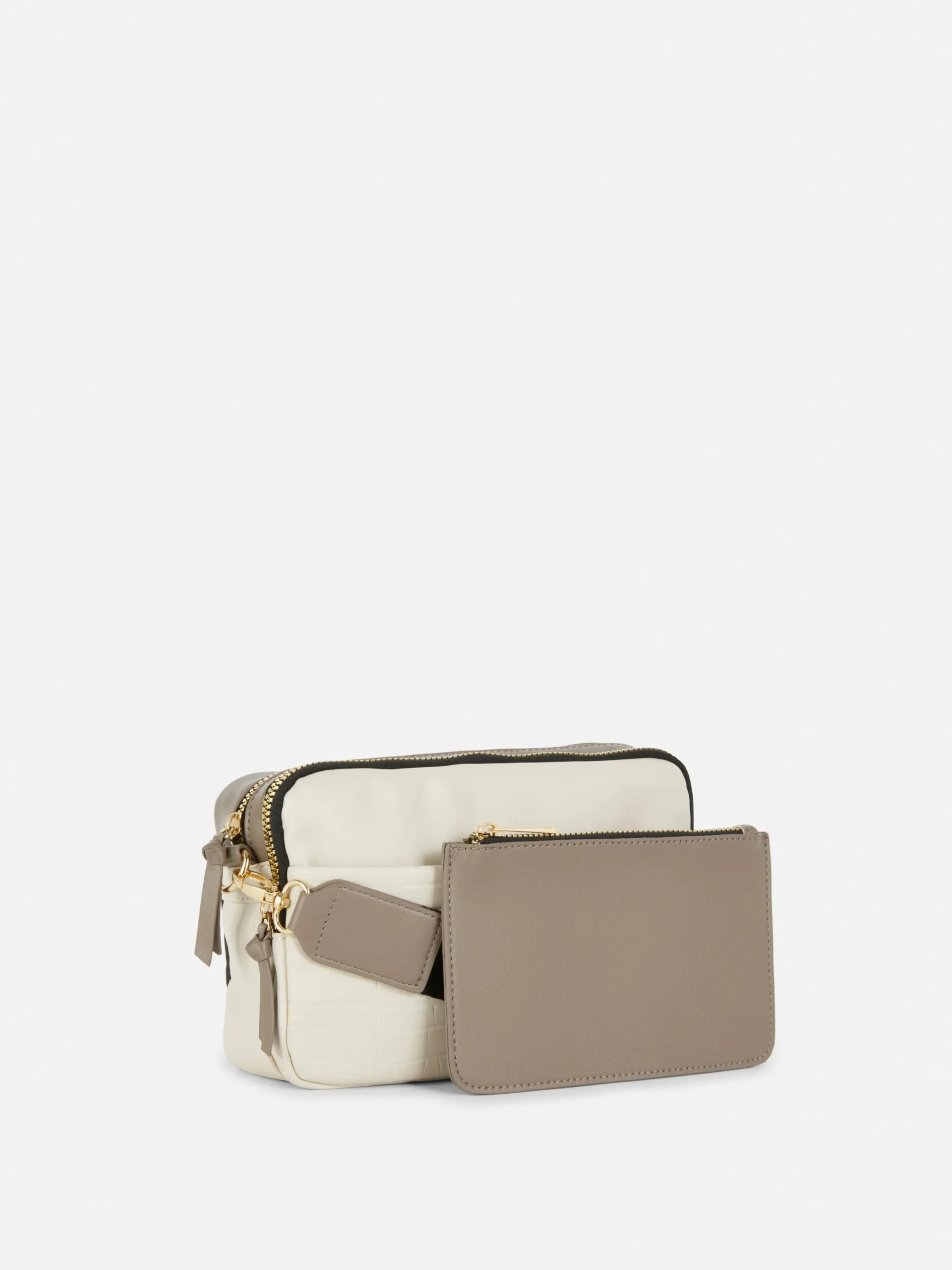 Faux Croc Double Zip Camera Bag|Primark Hot