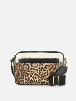 Faux Croc Double Zip Camera Bag|Primark