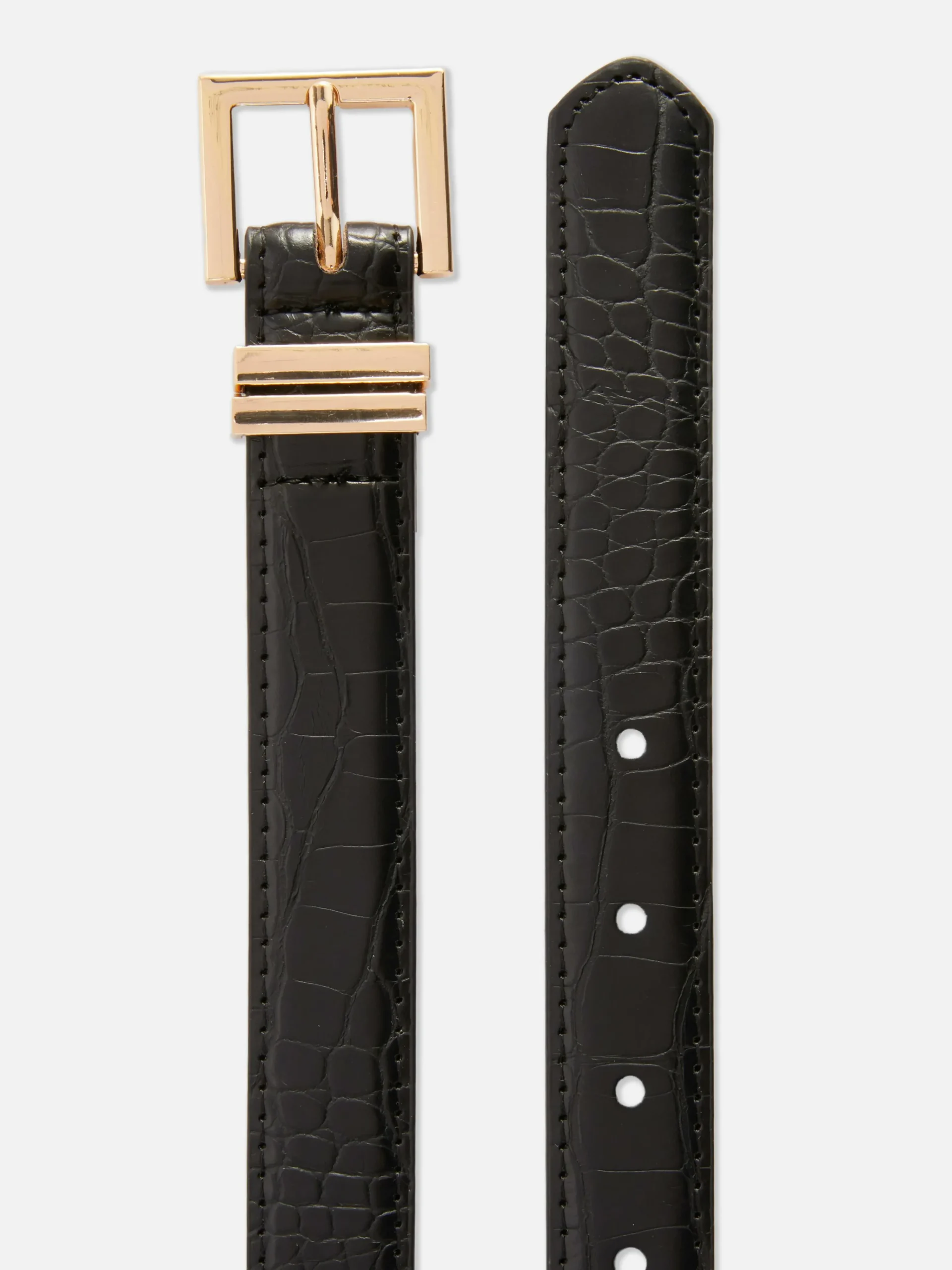 Faux Croc Square Buckle Belt|Primark Online