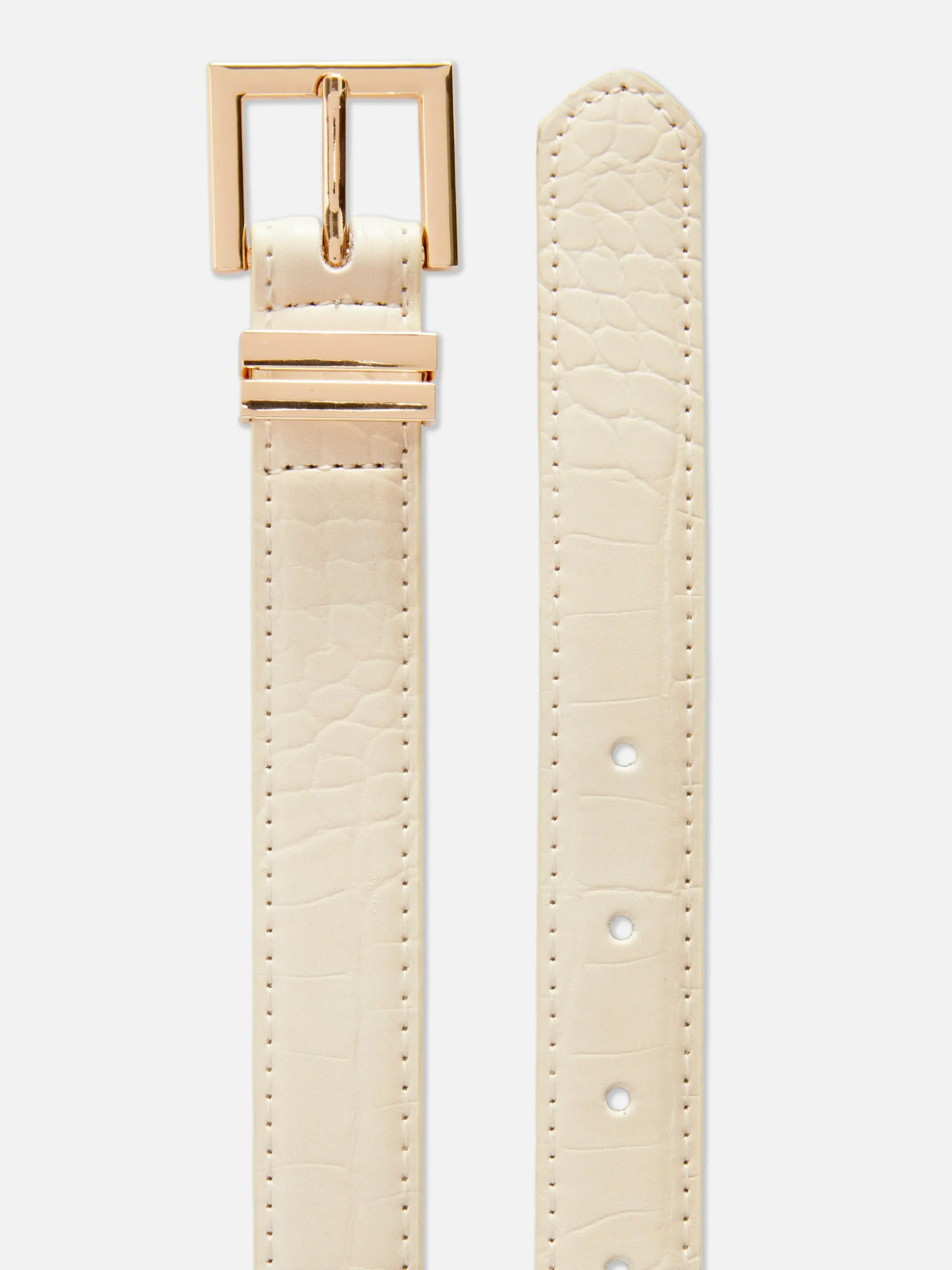 Faux Croc Square Buckle Belt|Primark Discount