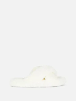 Faux Fur Cross Strap Slippers|Primark Best