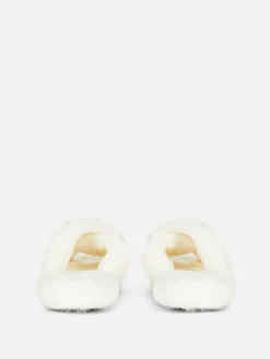 Faux Fur Cross Strap Slippers|Primark Best