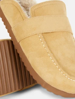 Faux Fur Lined Loafer Slippers|Primark New