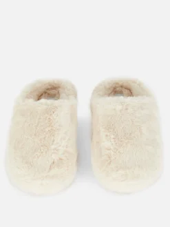 Faux Fur Mule Slippers|Primark Sale