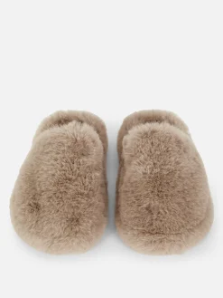 Faux Fur Mule Slippers|Primark Discount