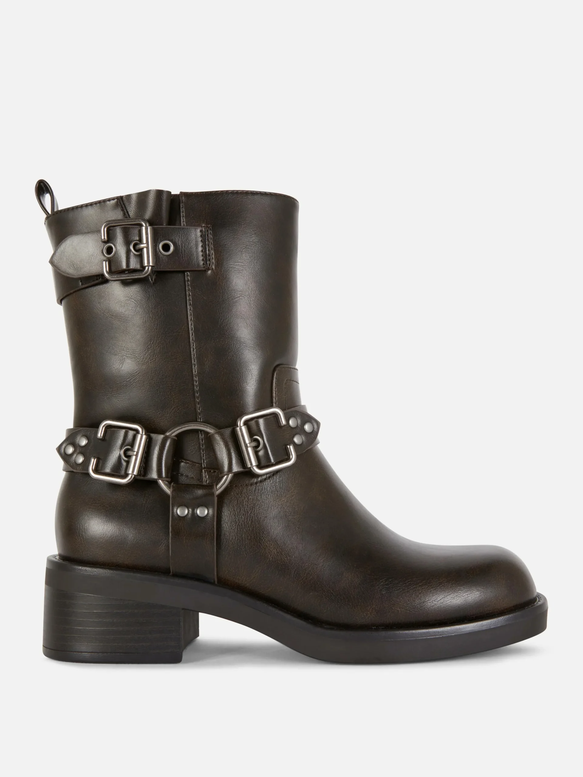 Faux Leather Biker Boots|Primark Discount
