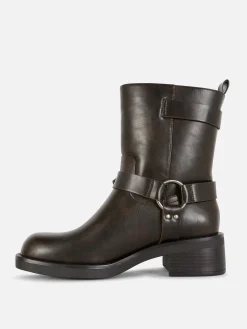 Faux Leather Biker Boots|Primark Discount