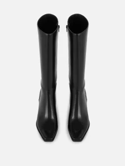 Faux Leather Heeled Knee Boots|Primark Discount