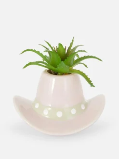 Faux Plant In Cowboy Hat Pot|Primark New