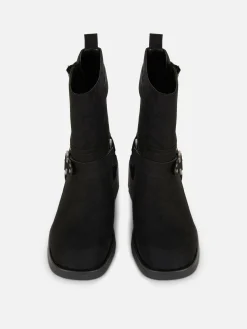 Faux Suede Biker Boots|Primark Outlet