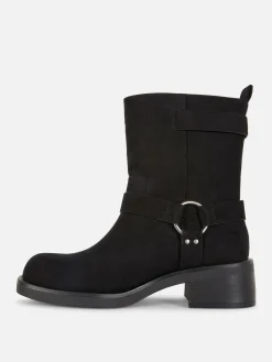 Faux Suede Biker Boots|Primark Outlet