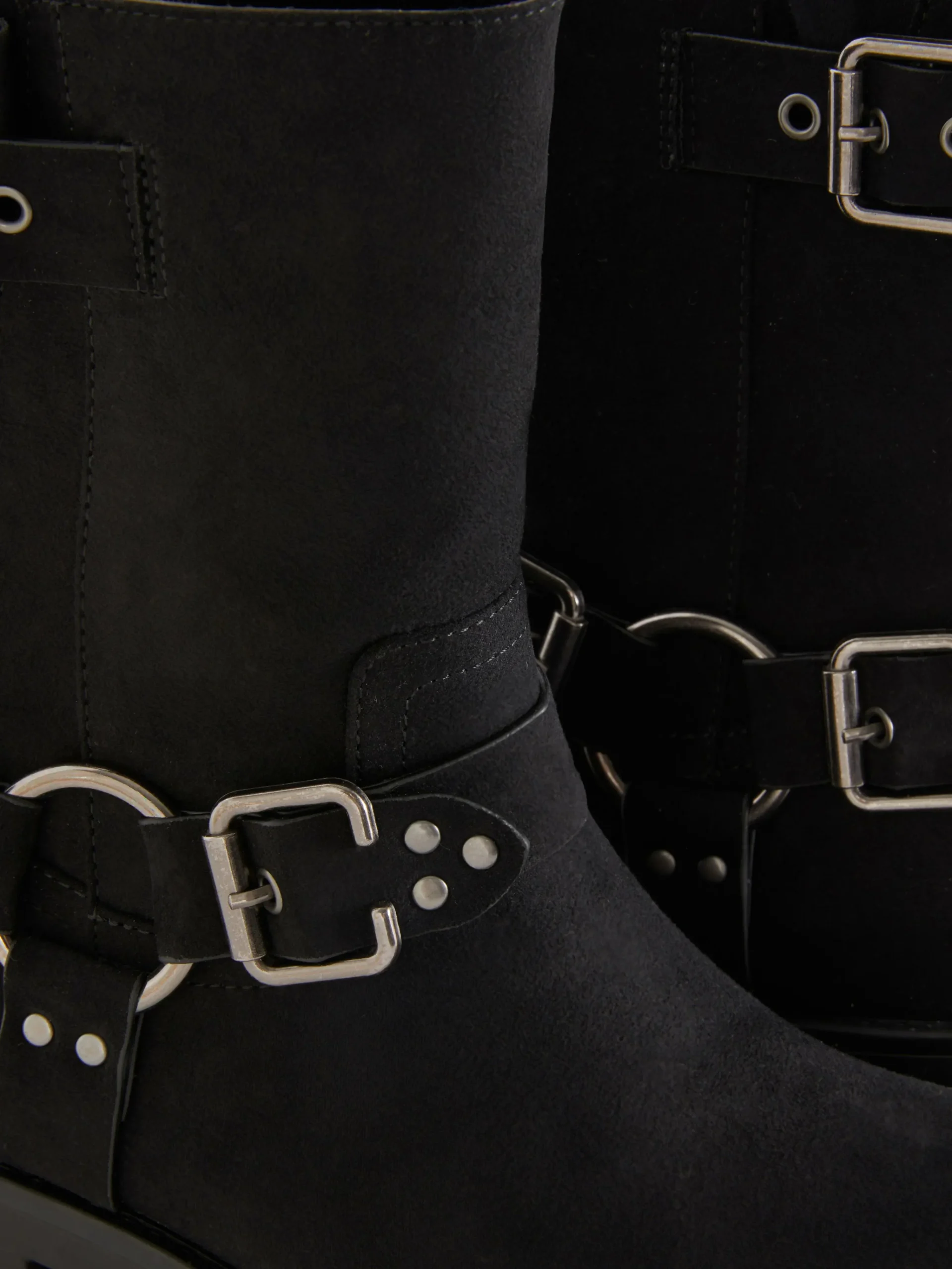 Faux Suede Biker Boots|Primark Outlet