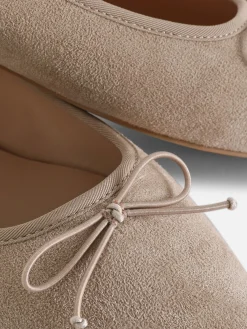 Faux Suede Bow Ballerinas|Primark Clearance