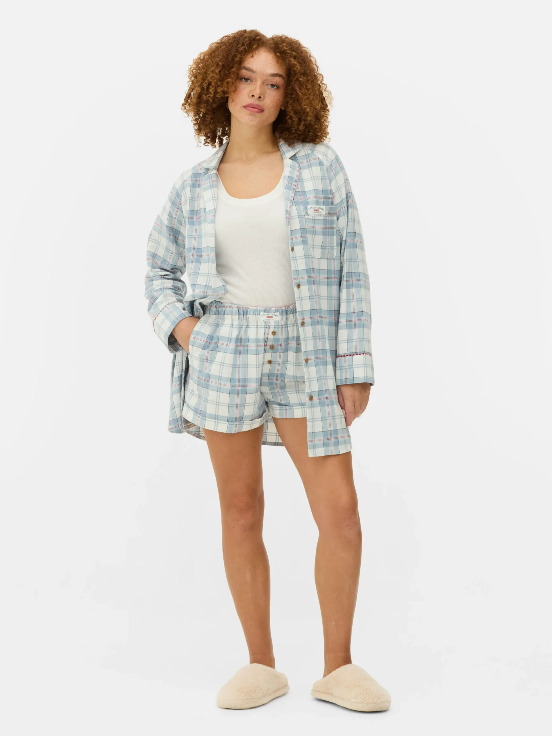 Flannel Check Pajama Shorts|Primark