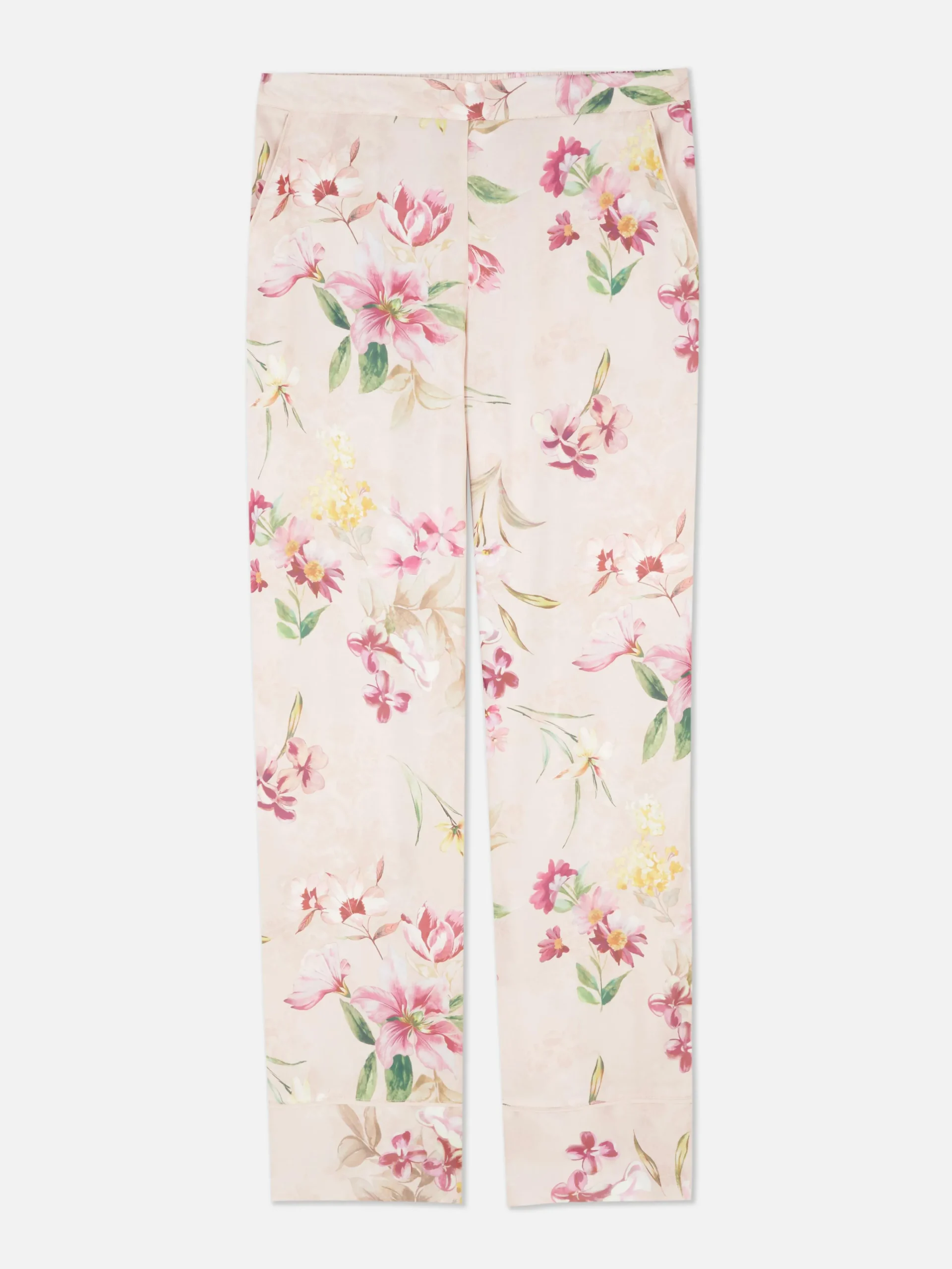 Floral Satin Straight Pajama Bottoms|Primark Hot