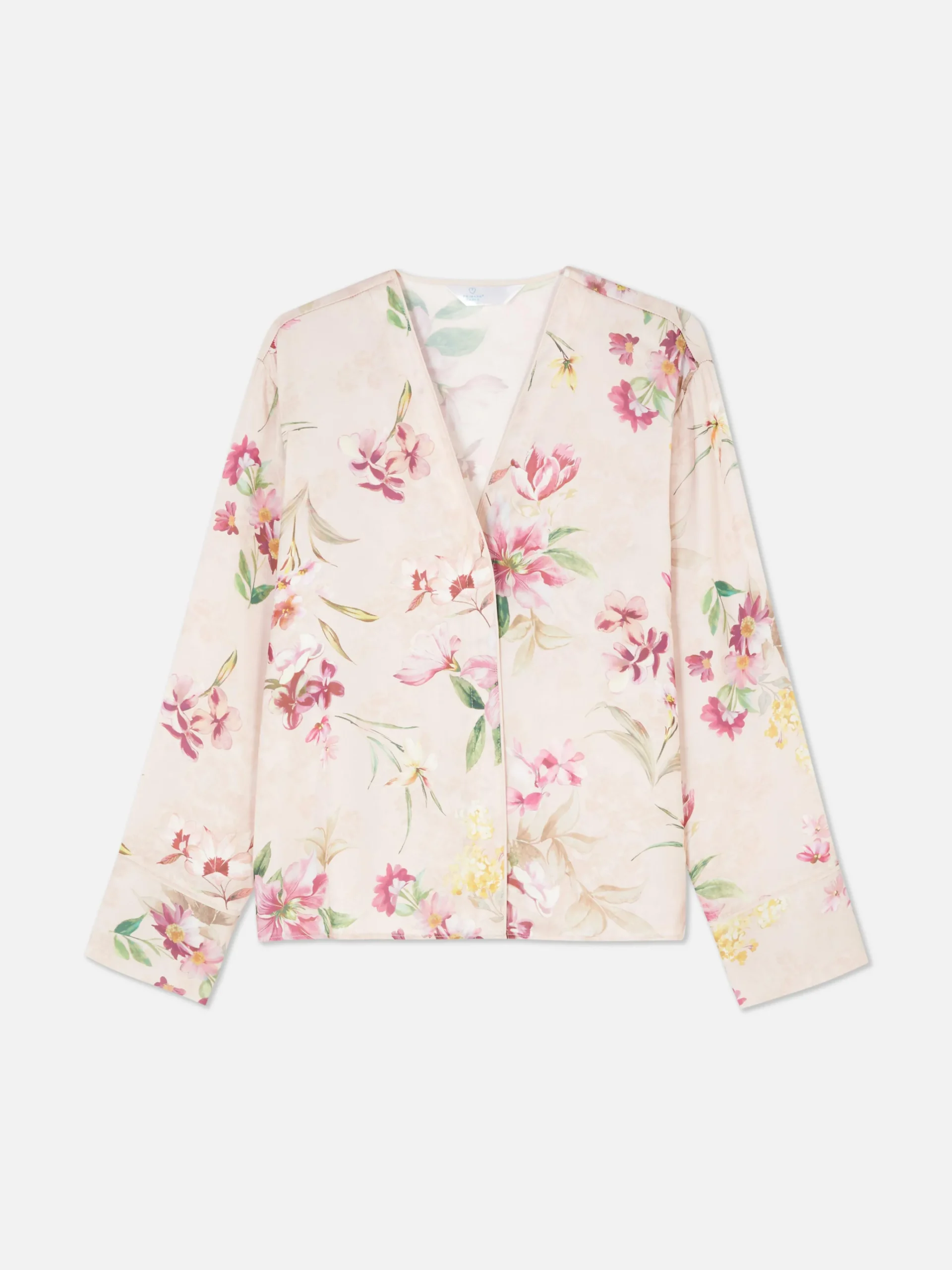 Floral Satin V-Neck Pajama Top|Primark New