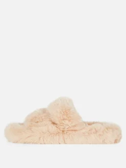 Fluffy Double Strap Slippers|Primark Hot