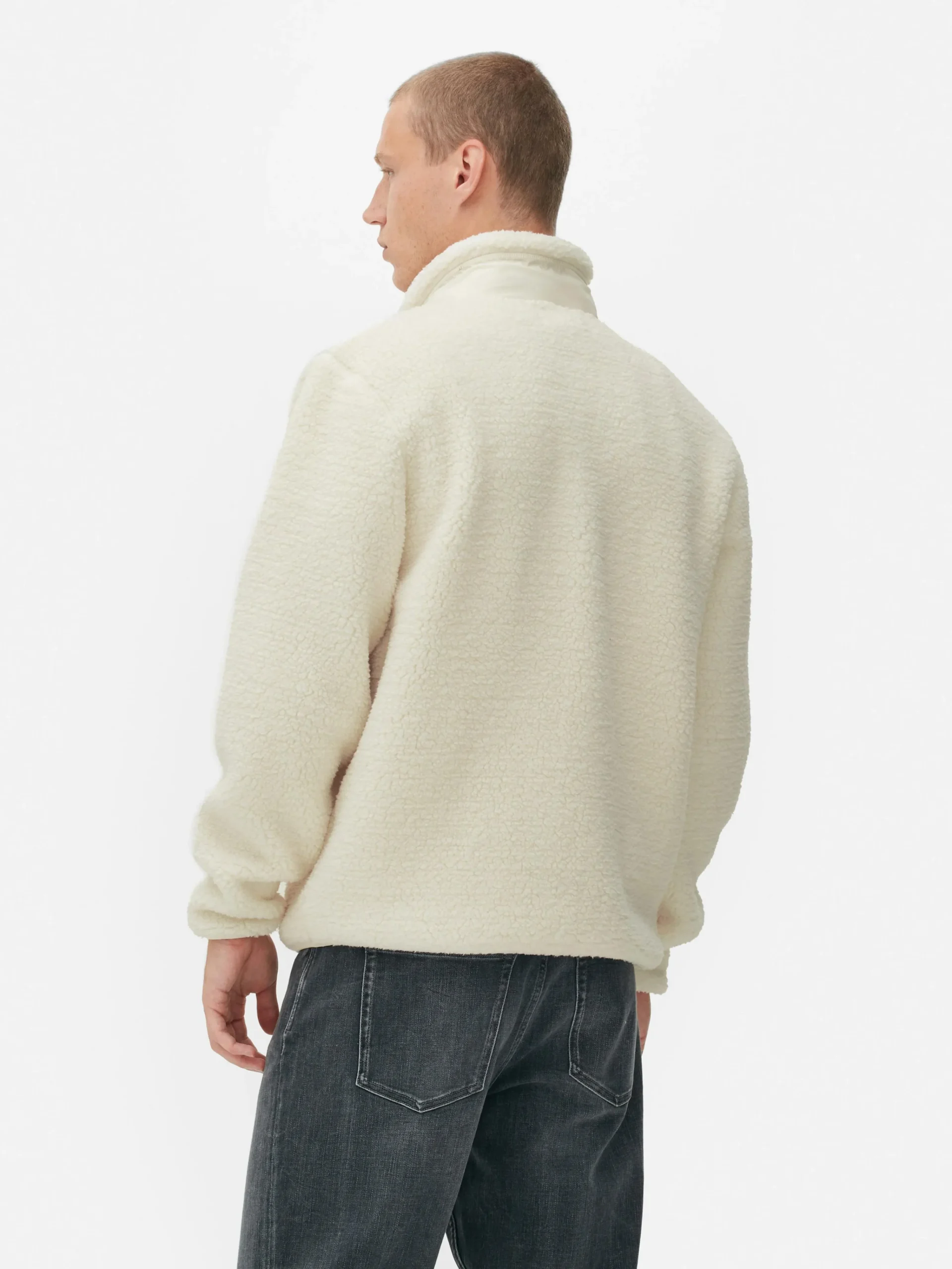 Funnel Neck Borg Jacket|Primark