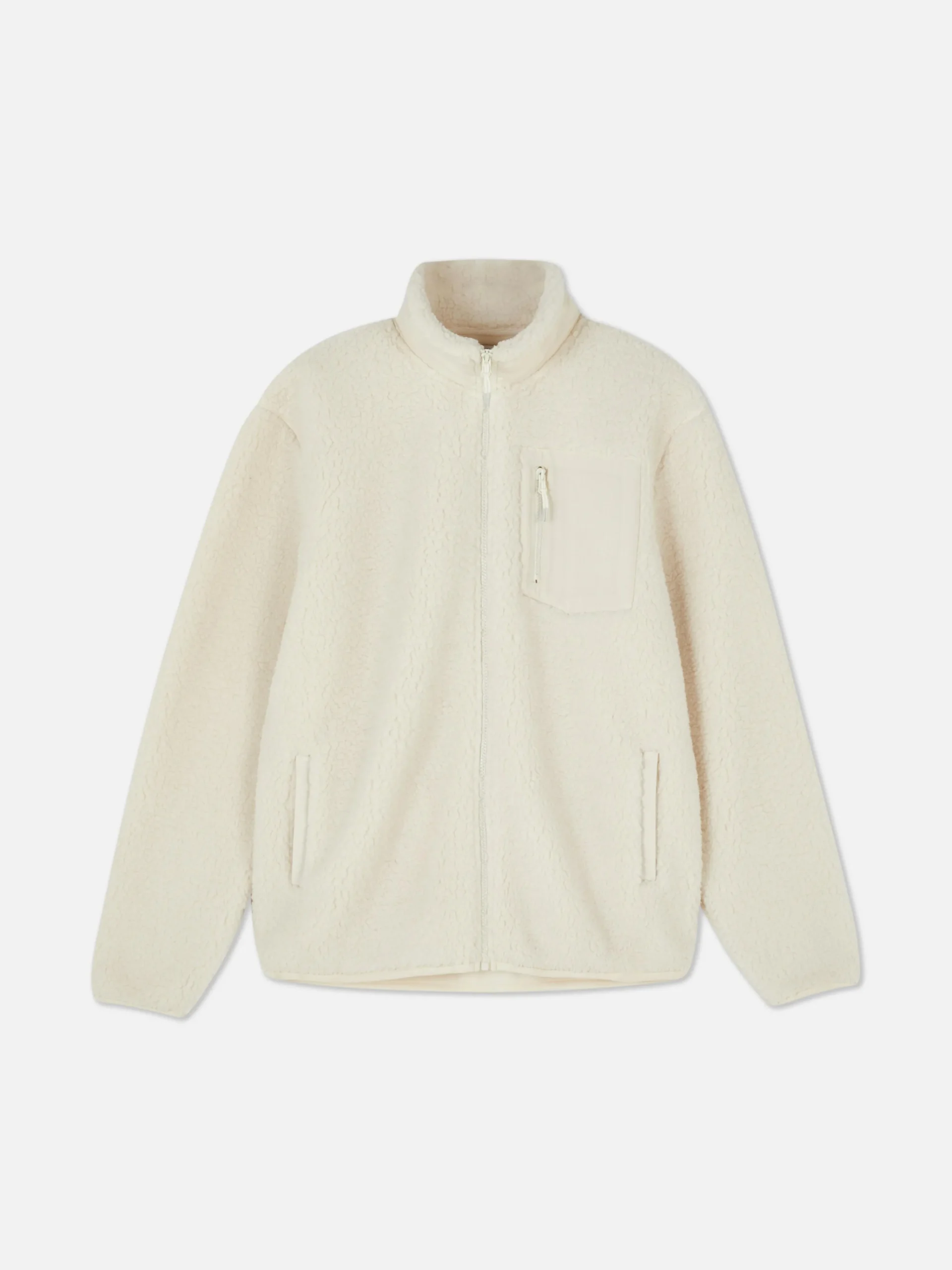 Funnel Neck Borg Jacket|Primark