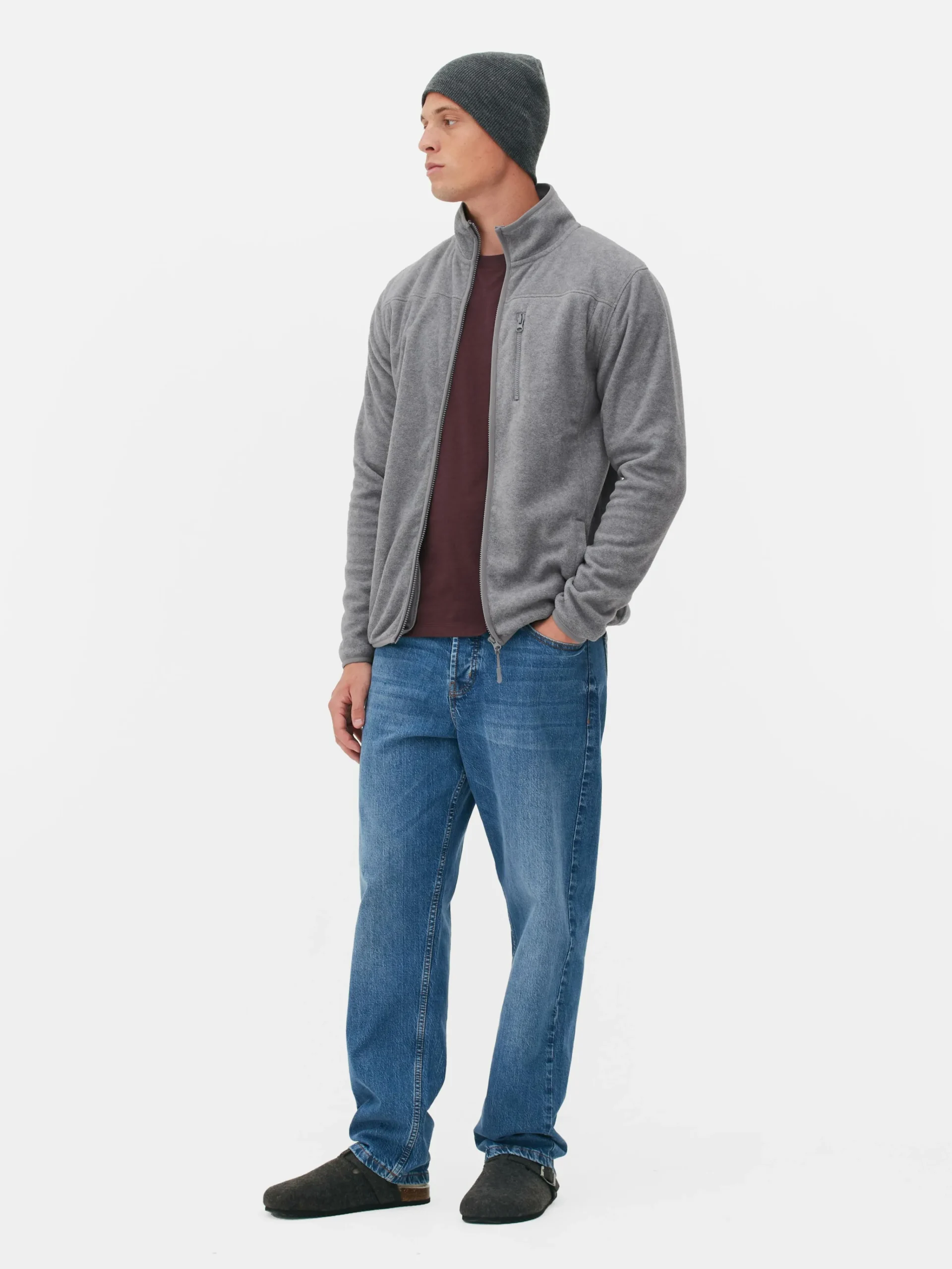 Funnel Neck Zip Fleece|Primark Clearance
