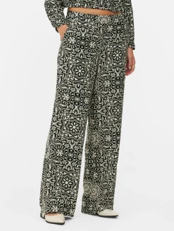Geometric Print Wide Leg Pants|Primark Best