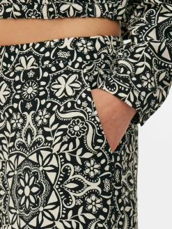 Geometric Print Wide Leg Pants|Primark Best