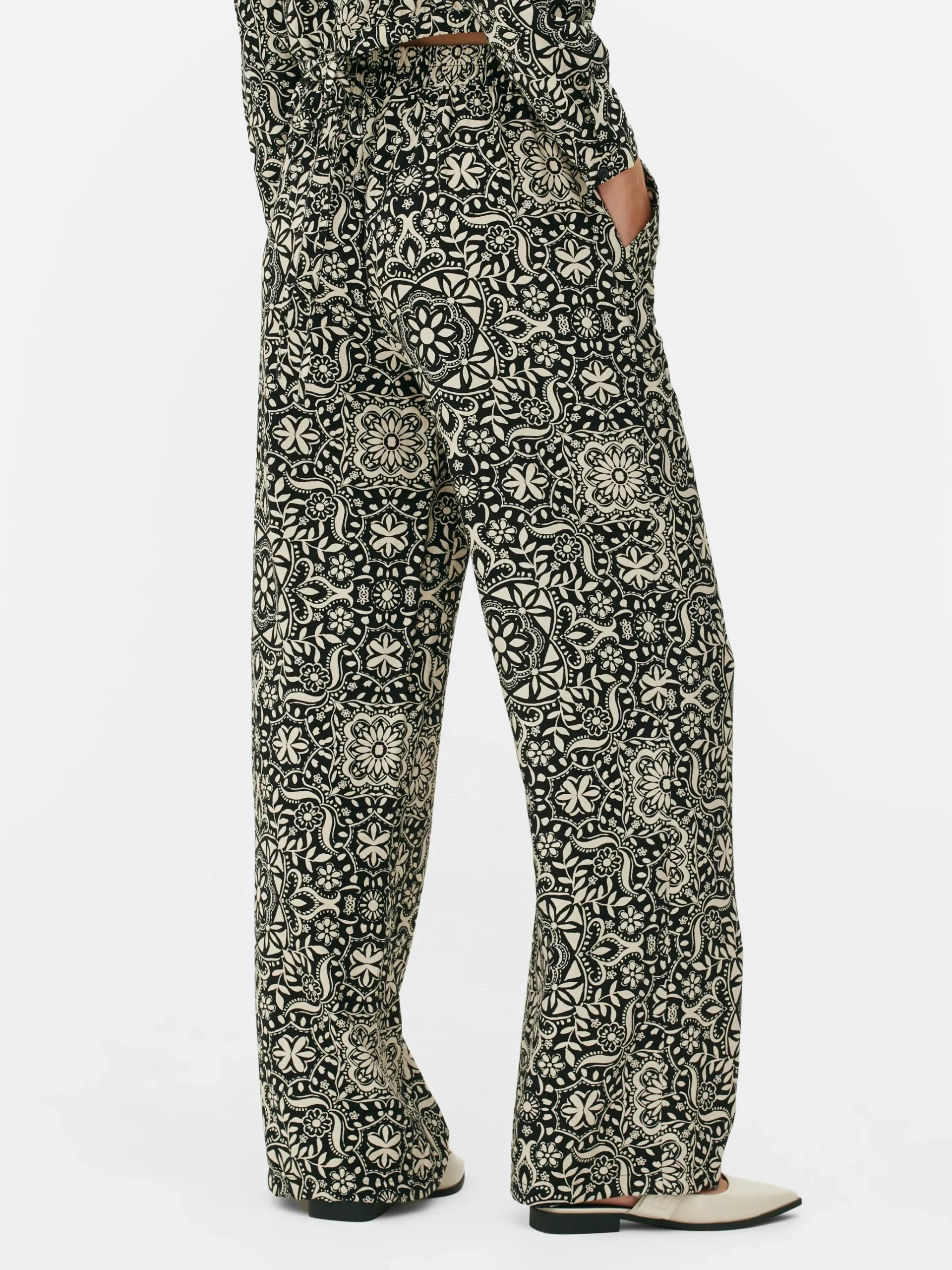 Geometric Print Wide Leg Pants|Primark Best